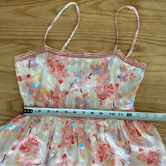 Caroline Constas Tiered Ruffle Maxi Dress Crochet Floral Wedding Guest - Picture 12 of 14